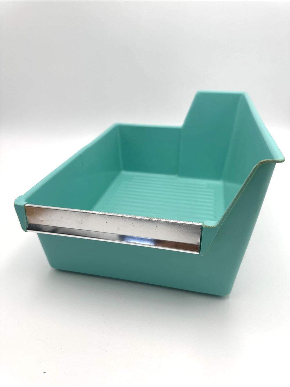 Vintage 1960's Light Aqua Blue Plastic Refrigerator Ice Tray RARE